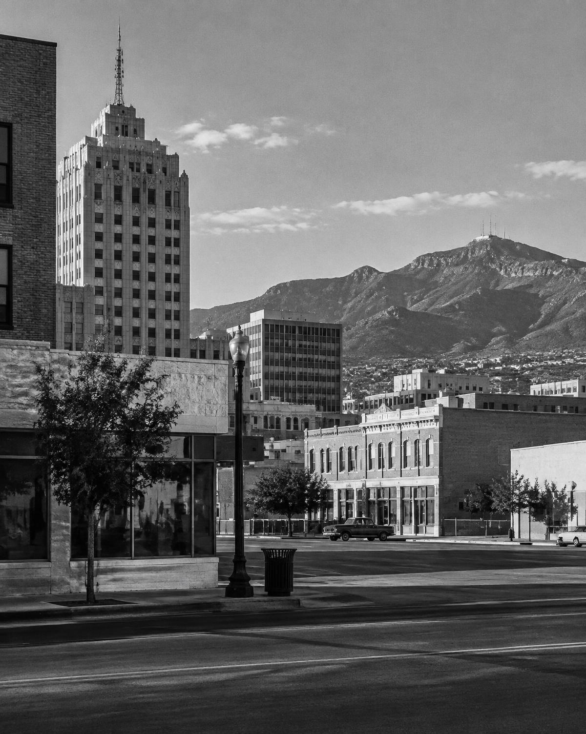 Downtown El Paso and the Franklin Mountains